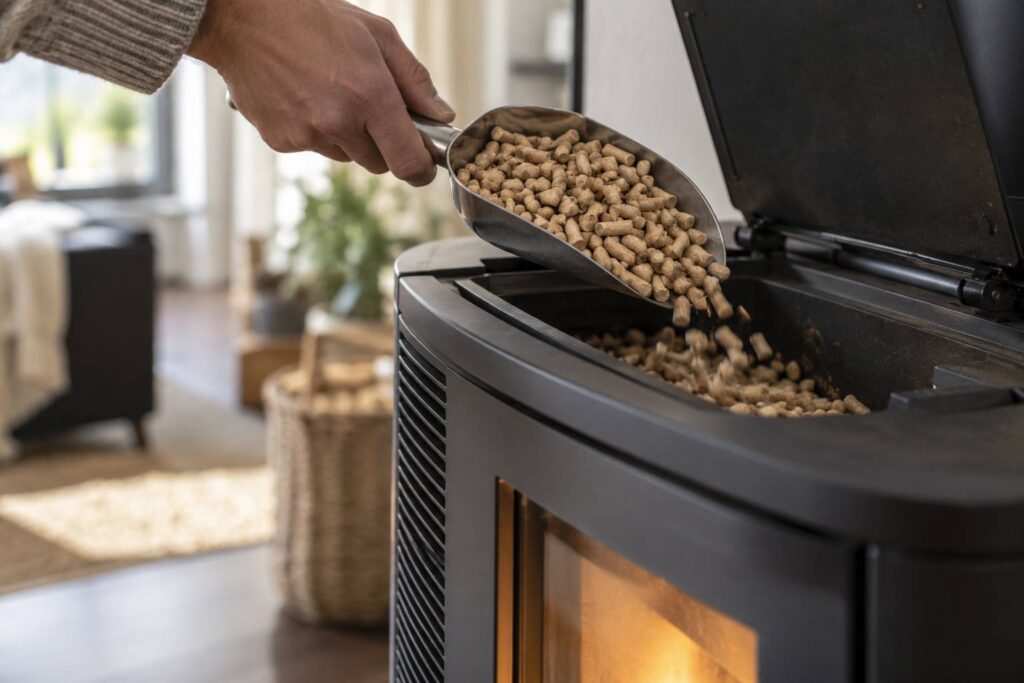 Plan de détail illustrant le sujet de l'article : Riscaldare la casa con il pellet: un confronto conveniente con gas e g
